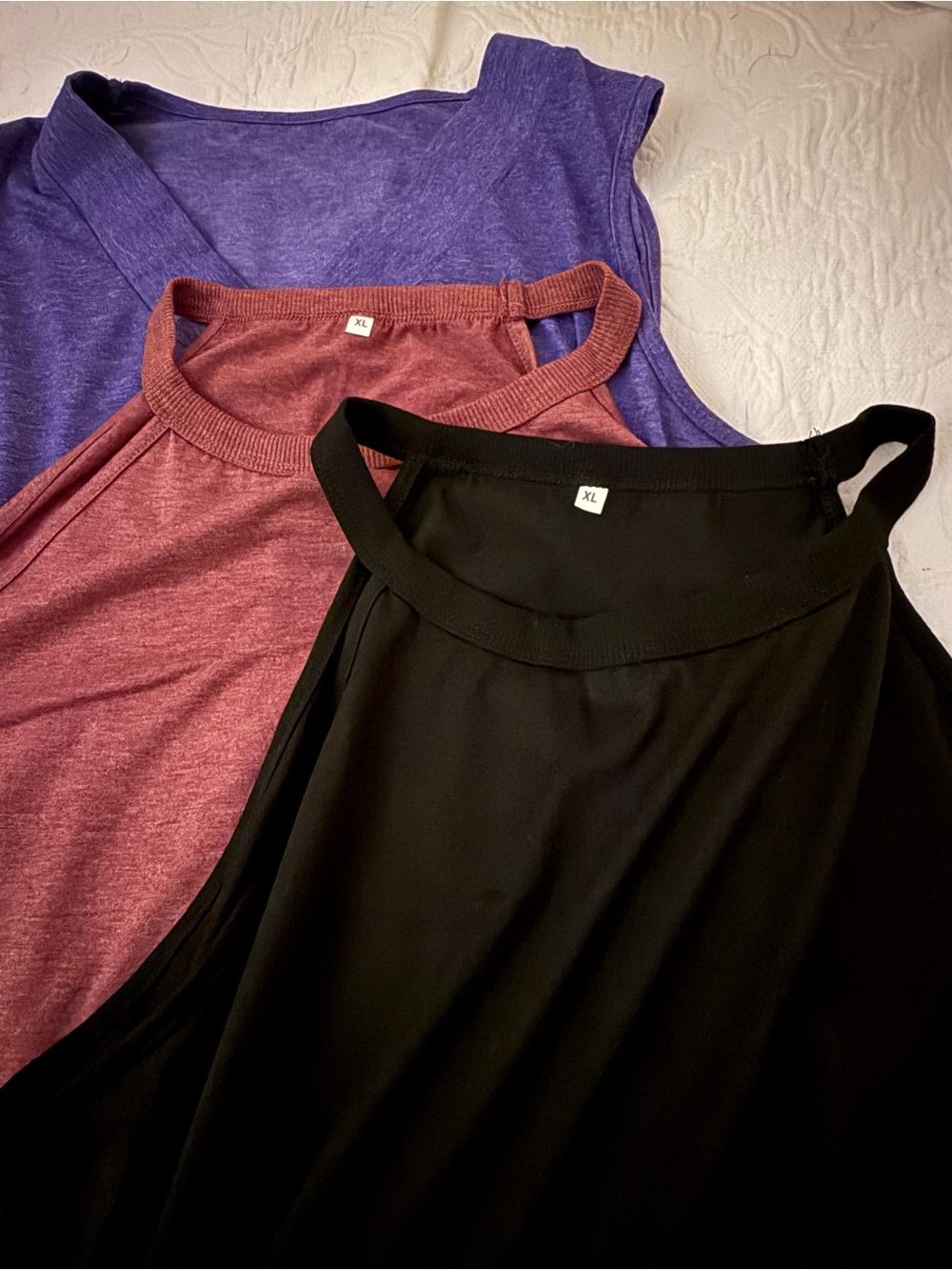 Women’s Black, Plum, and Mauve Sleeveless Shirts- Classic Solid Colors